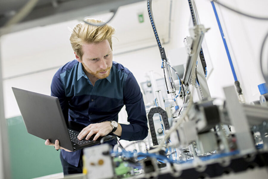 Engineer in the factory