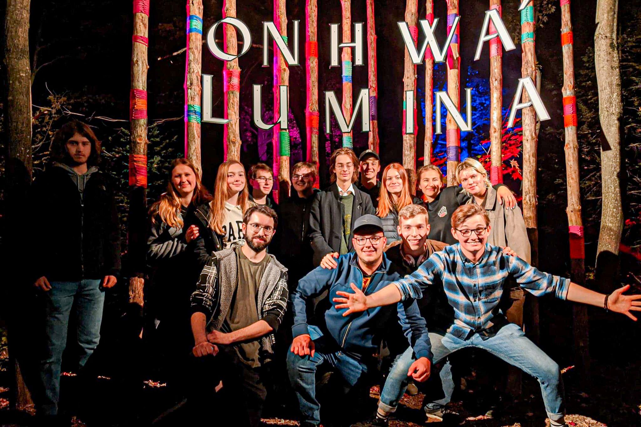 Les étudiants en Histoire et civilistaion au Cégep de Lévis à Onhwa Lumina, à Wendake.